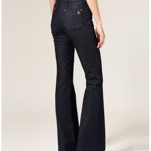 MIH Marrakesh Mid Rise Kick Flare Dark Denim Jeans Size 28